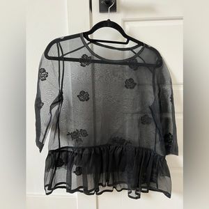 Aritzia Wilfred Sheer Floral Top